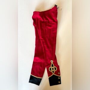 Ralph Lauren Girls' Red + Gold Brocade Trim Nutcracker Soldier Leggings 7/8Y